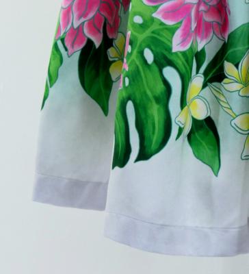 Hula Shantung Pa'u Skirt with Torch Ginger & Heliconia Print / Luxury Collection / J3037-2