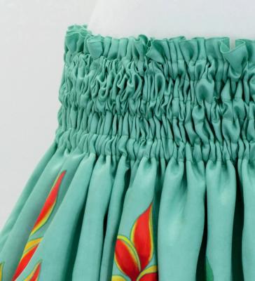 Hula Shantung Pa'u Skirt with Torch Ginger & Heliconia Print / Luxury Collection / J3037-2
