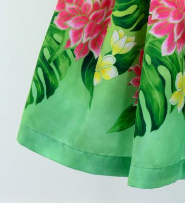 Hula Shantung Pa'u Skirt with Torch Ginger & Heliconia Print / Luxury Collection / J3037-4