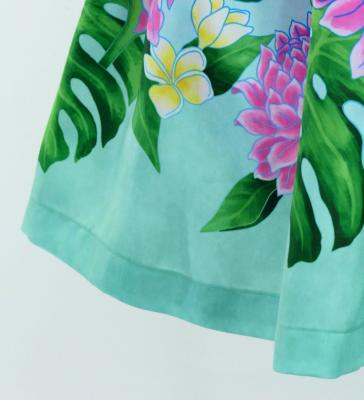 Hula Shantung Pa'u Skirt with Torch Ginger & Heliconia Print / Luxury Collection / J3037-6