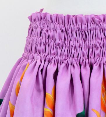 Hula Shantung Pa'u Skirt with Torch Ginger & Heliconia Print / Luxury Collection / J3037-6