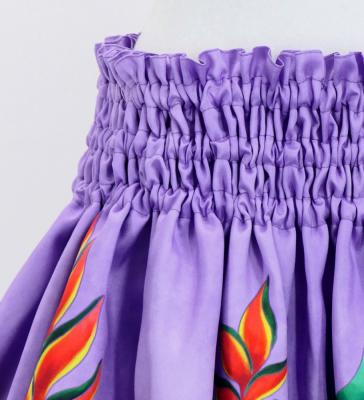 Hula Shantung Pa'u Skirt with Torch Ginger & Heliconia Print / Luxury Collection / J3037-8