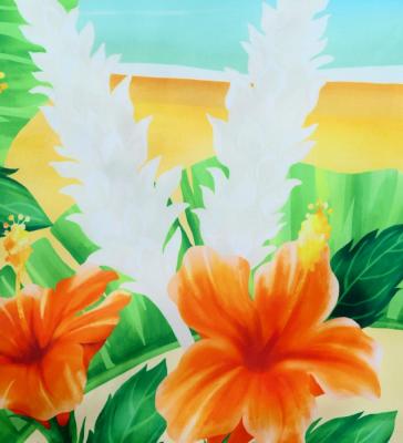 Hula Shantung Pa'u Skirt with Hibiscus Print / Luxury Collection / J3038-7
