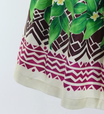 Hula Shantung Pa'u Skirt with Hula girl Print / Luxury Collection / Beige / J3040be