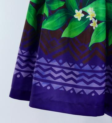 Hula Shantung Pa'u Skirt with Hula girl Print / Luxury Collection / Purple / J3040pu