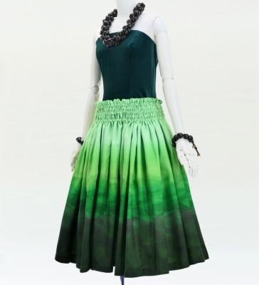 Hula Shantung Pa'u Skirt with Gradation Print / Luxury Collection / J3041-5