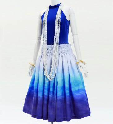 Hula Shantung Pa'u Skirt with Gradation Print / Luxury Collection / J3041-6