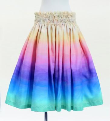 Hula Shantung Pa'u Skirt with Gradation Print / Luxury Collection / J3041-7