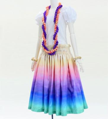 Hula Shantung Pa'u Skirt with Gradation Print / Luxury Collection / J3041-7