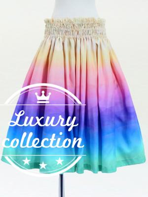 Hula Shantung Pa'u Skirt with Gradation Print / Luxury Collection / J3041-7