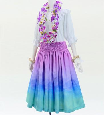 Hula Shantung Pa'u Skirt with Gradation Print / Luxury Collection / J3041-8