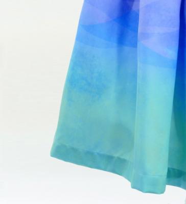 Hula Shantung Pa'u Skirt with Gradation Print / Luxury Collection / J3041-8