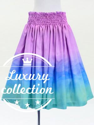 Hula Shantung Pa'u Skirt with Gradation Print / Luxury Collection / J3041-8