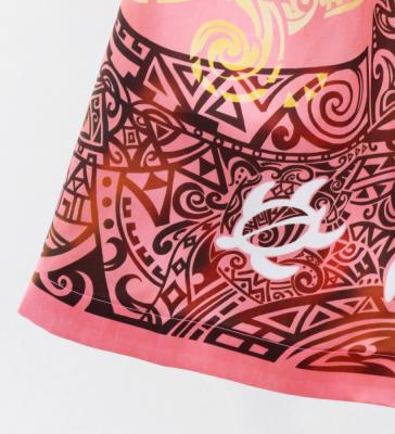 Hula Shantung Pa'u Skirt with Kahiko&Honu Print / Luxury Collection / Pink / J3042pi