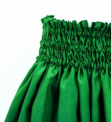 Hula Shantung Pa'u Skirt with Lehua Print / Luxury Collection / Green / J3043gr