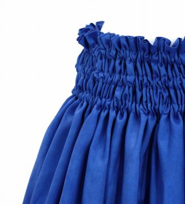 Hula Shantung Pa'u Skirt with Lehua Print / Luxury Collection / Navy / J3043nv