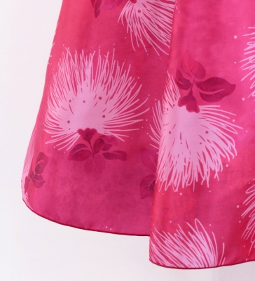 Hula Long Dress with Lehua Print / Luxury Collection / Pink / J3044pi