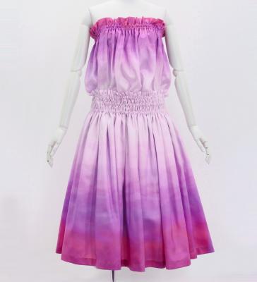 Hula Shantung Tube Top & Pa'u Set-Up with Gradation Print / Luxury Collection / J3046-2