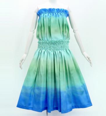 Hula Shantung Tube Top & Pa'u Set-Up with Gradation Print / Luxury Collection / J3046-4