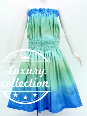 Hula Shantung Tube Top & Pa'u Set-Up with Gradation Print / Luxury Collection / J3046-4