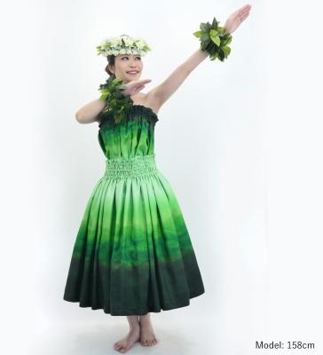 Hula Shantung Tube Top & Pa'u Set-Up with Gradation Print / Luxury Collection / J3046-5