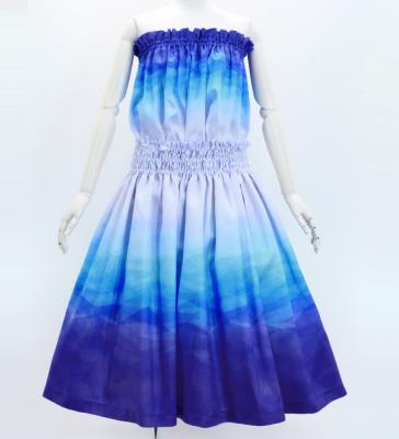Hula Shantung Tube Top & Pa'u Set-Up with Gradation Print / Luxury Collection / J3046-6
