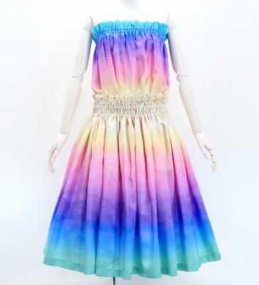 Hula Shantung Tube Top & Pa'u Set-Up with Gradation Print / Luxury Collection / J3046-7