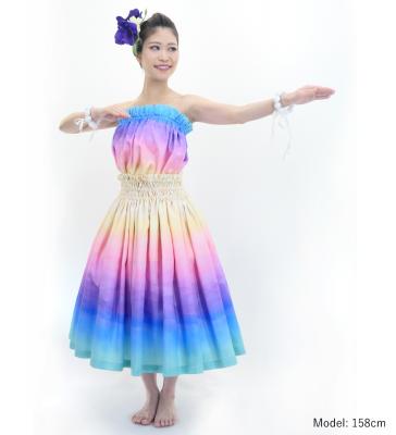 Hula Shantung Tube Top & Pa'u Set-Up with Gradation Print / Luxury Collection / J3046-7