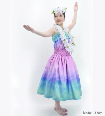 Hula Shantung Tube Top & Pa'u Set-Up with Gradation Print / Luxury Collection / J3046-8