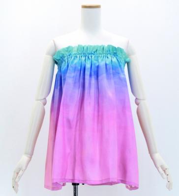 Hula Shantung Tube Top & Pa'u Set-Up with Gradation Print / Luxury Collection / J3046-8