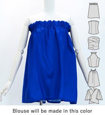Hula Blouse & Pa'u Set-Up with Gradation Print / Luxury Collection / J3048blbk