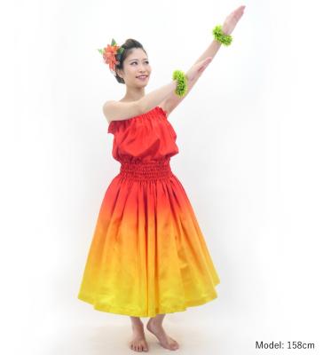 Hula Blouse & Pa'u Set-Up with Gradation Print / Luxury Collection / J3048dorye