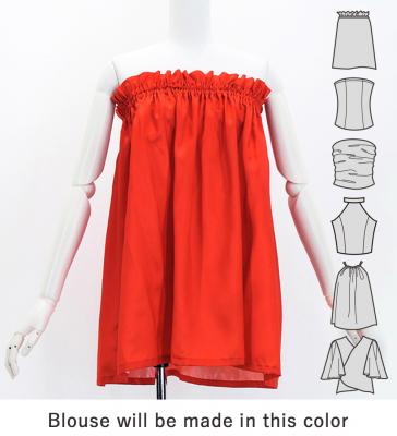 Hula Blouse & Pa'u Set-Up with Gradation Print / Luxury Collection / J3048dorye