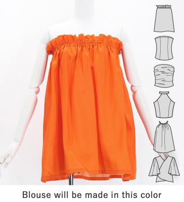 Hula Blouse & Pa'u Set-Up with Gradation Print / Luxury Collection / J3048orpu