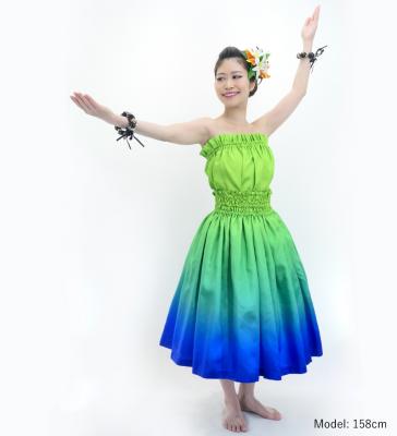 Hula Blouse & Pa'u Set-Up with Gradation Print / Luxury Collection / J3048yegrbl