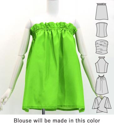 Hula Blouse & Pa'u Set-Up with Gradation Print / Luxury Collection / J3048yegrbl