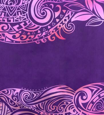 Hula Shantung Pa'u Skirt with Kahiko Print / Luxury Collection / Purple / J3058pu