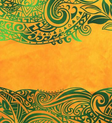 Hula Shantung Pa'u Skirt with Kahiko Print / Luxury Collection / Yellow / J3058ye
