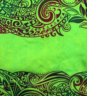 Hula Shantung Pa'u Skirt with Kahiko Print / Luxury Collection / Yellow Green / J3058yegr