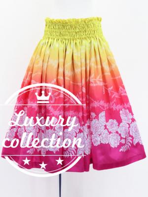 Hula Shantung Pa'u Skirt with Lokelani Print / Luxury Collection / J3061-2