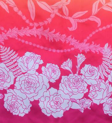 Hula Shantung Pa'u Skirt with Lokelani Print / Luxury Collection / J3061-2