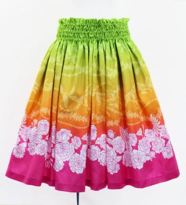 Hula Shantung Pa'u Skirt with Lokelani Print / Luxury Collection / J3061-4