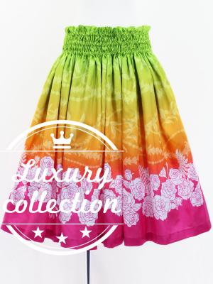Hula Shantung Pa'u Skirt with Lokelani Print / Luxury Collection / J3061-4