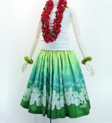 Hula Shantung Pa'u Skirt with Lokelani Print / Luxury Collection / J3061-5