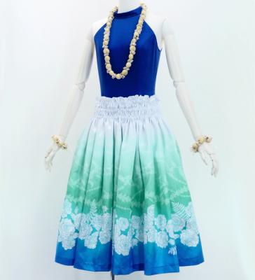 Hula Shantung Pa'u Skirt with Lokelani Print / Luxury Collection / J3061-6