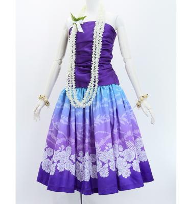 Hula Shantung Pa'u Skirt with Lokelani Print / Luxury Collection / J3061-8