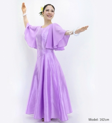 Hula Long Dress with Hibiscus Print / Luxury Collection / Lavender / J3062lv