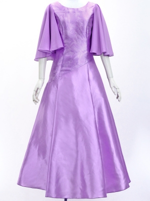 Hula Long Dress with Hibiscus Print / Luxury Collection / Lavender / J3062lv
