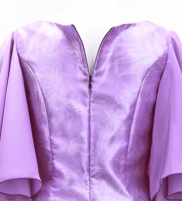 Hula Long Dress with Hibiscus Print / Luxury Collection / Lavender / J3062lv