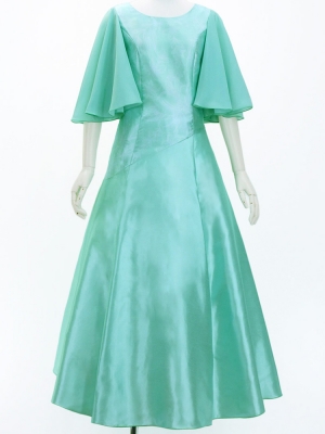 Hula Long Dress with Hibiscus Print / Luxury Collection / Mint Green / J3062mgr